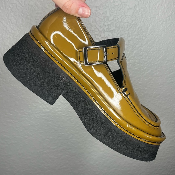 E8 By Miista Cathy Platform Mary Jane in Khaki Olive Size 39 US Women’s 8 Brown - Picture 6 of 14